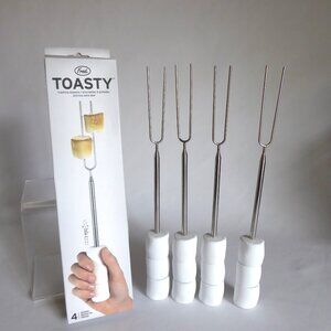 FRED 12" to 32" EXTENDING MARSHMALLOW HANDLE SKEWERS SET OF 4 CAMPFIRE BONFIRE
